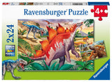 Ravensburger Jurassic Wildlife 2 x 24 Piece Jigsaw Puzzle Set for Kids - 05179 - Every Piece is Unique, Pieces Fit Together Perfectly, Multicolor, 10 x 7 inches (26 x 18 cm) When Complete.