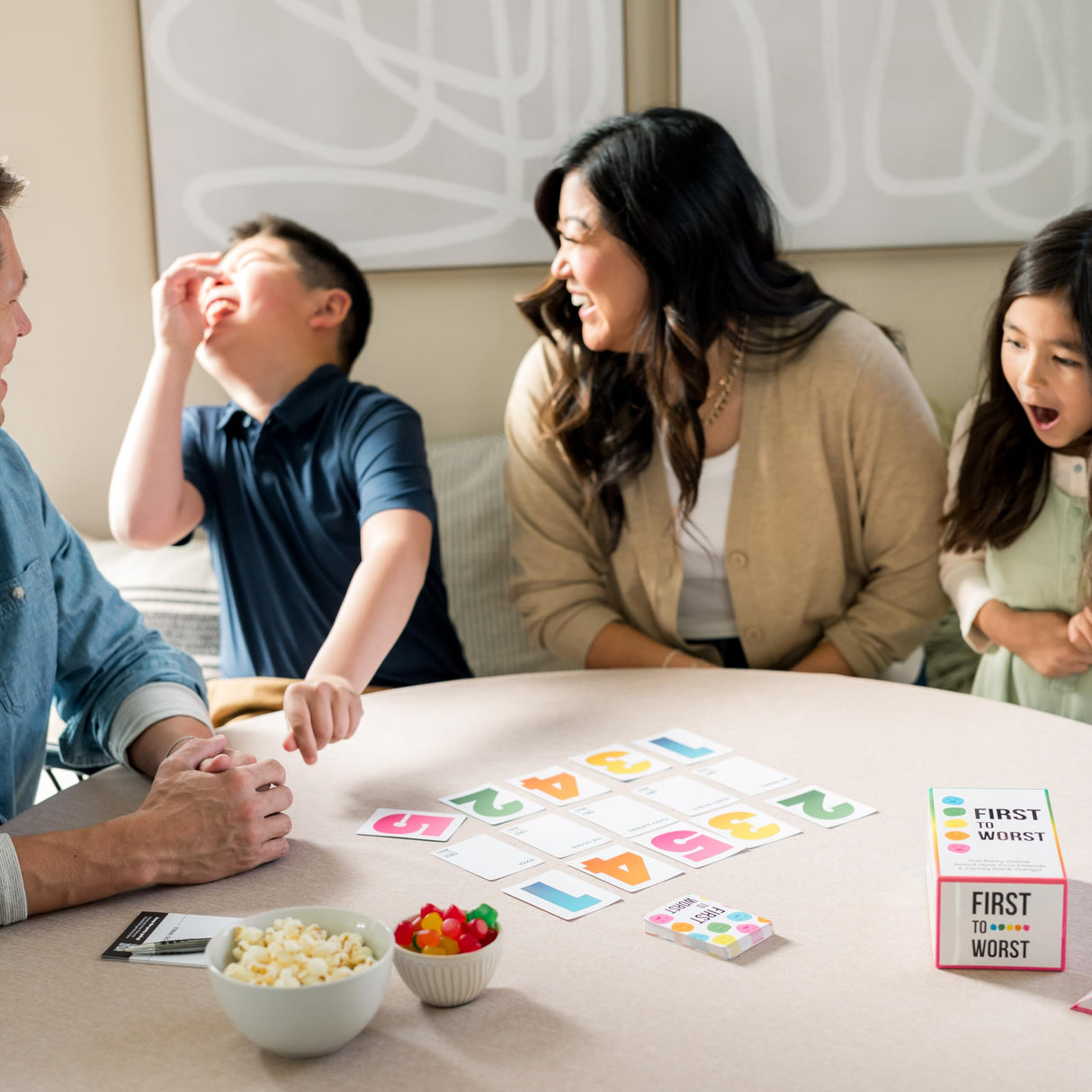 FIRST TO WORST Party Game - How do You and Your Friends and Family Rank Things? - for Kids, Adults, Families, Fun Parties and Board Games Night with Your Group. The Card Game of Polarizing Priorities