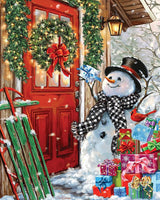 Springbok Delivering Gifts 1000 Piece Jigsaw Puzzle - A Joyful Snowman Delivering Will Make Any Family Gathering Fun