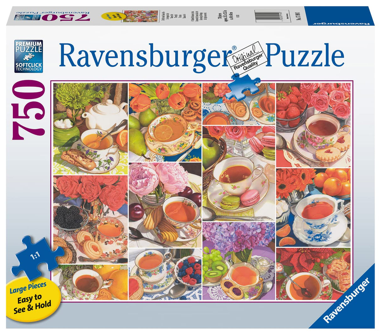 Ravensburger Teatime Large Format Jigsaw Puzzle - 750 Pieces | Unique, Softclick Fit | Ideal for Adults and Kids | Forest Stewardship Council Certified