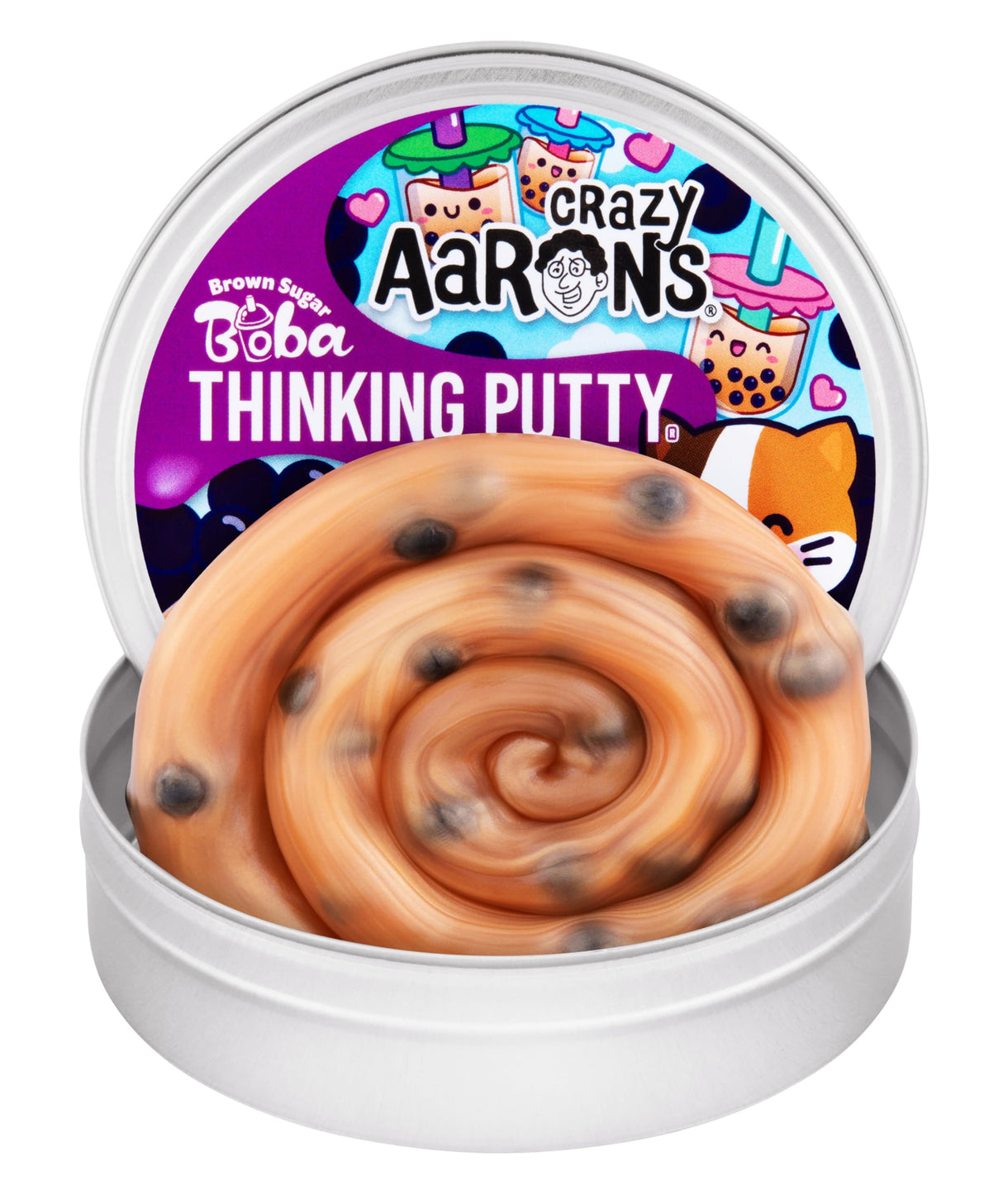 Crazy Aaron’s 4” Brown Sugar Boba Thinking Putty 90 Grams - Never Dries Out - Sensory Play Putty - Creative Toy for Kids and Adults - Crazy Aaron’s Thinking Putty® - Made in The USA