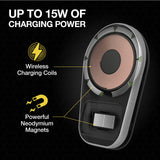 Scosche - Magicmount Pro Charge5 Wireless Charging Dash / Vent Mount - Black And Silver