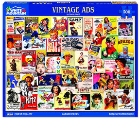 White Mountain Puzzles - Vintage Ads - 500 Piece Jigsaw Puzzle