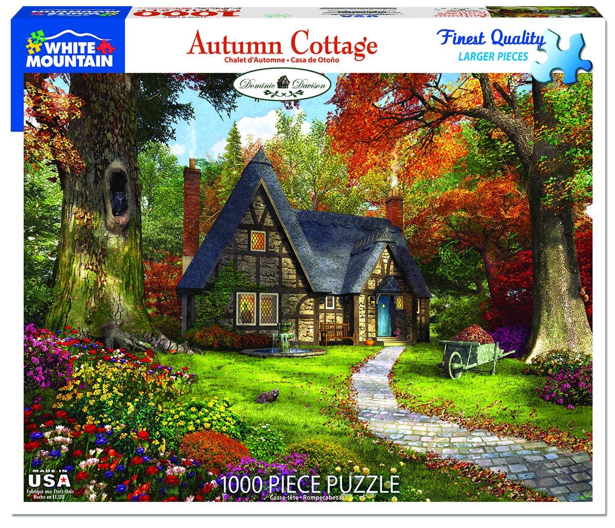 White Mountain Puzzles Autumn Cottage - 1000 Piece Jigsaw Puzzle