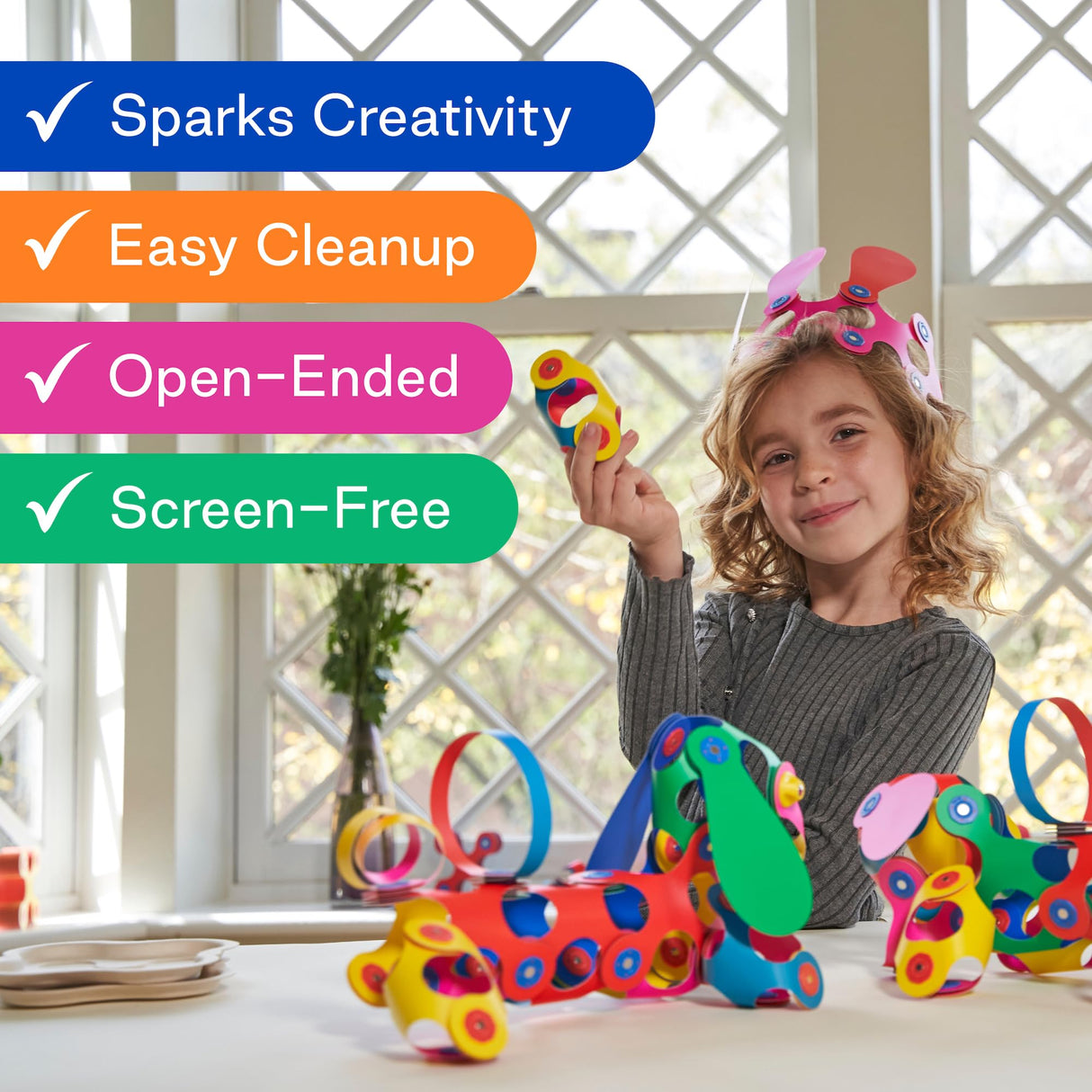 Clixo Itsy Pack Blue/Green - Magnetic Toy for Kids - Flexible, Durable, Imagination-Boosting Magnet Building Toy. Educational Multi-Sensory STEM Experience. Great as a Travel Game. Ages 4-99. 18 Piece Pack