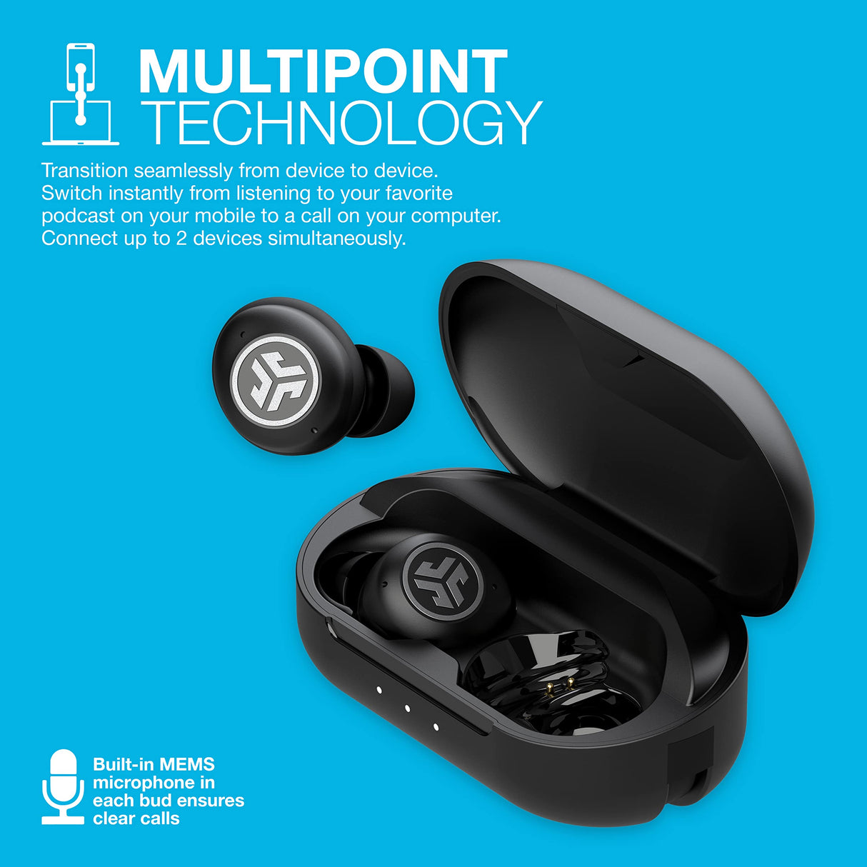 Jlab - Jbuds Air Pro True Wireless In Ear Earbuds - Black