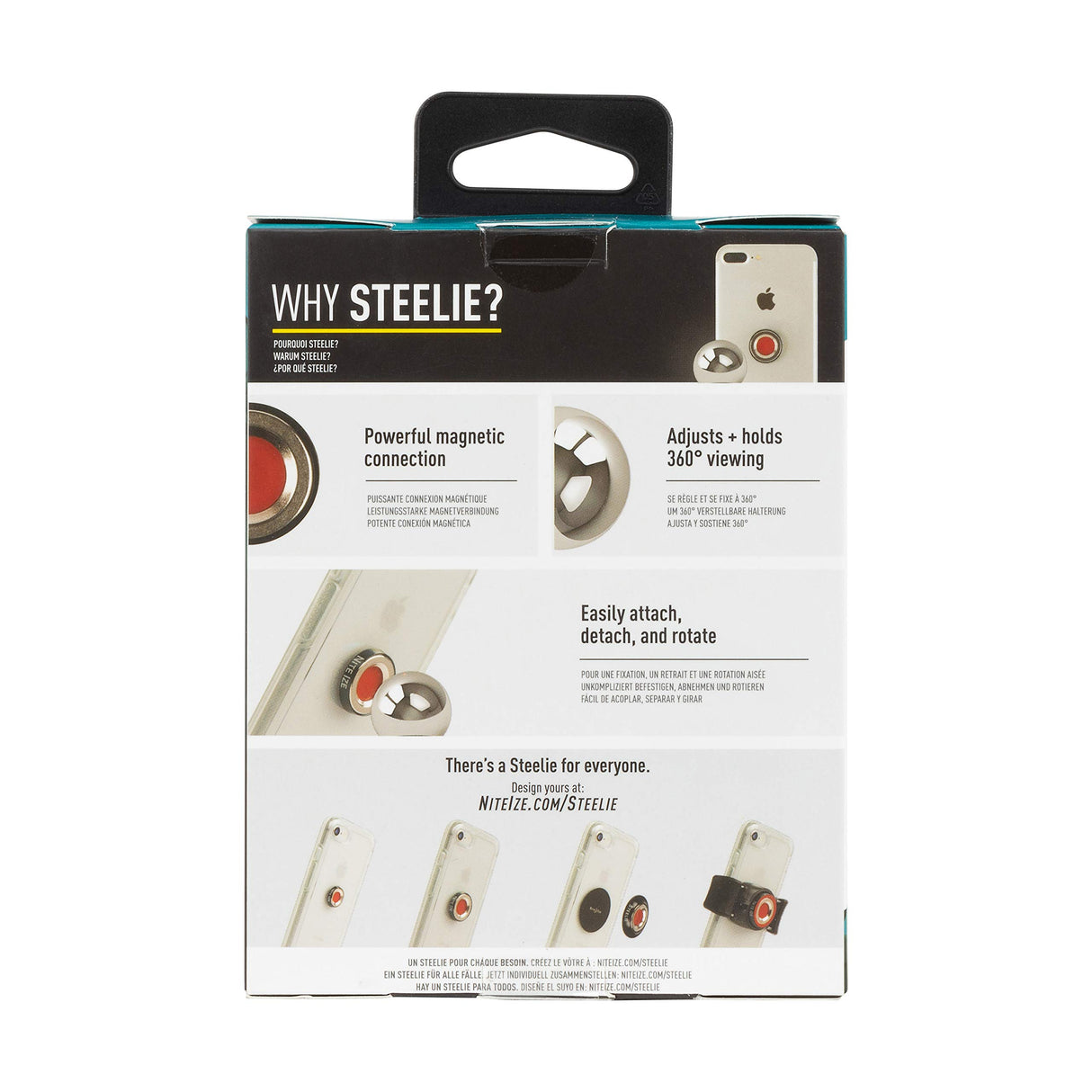 Nite Ize - Steelie Magnetic Freemount Car Mount Kit - Silver And Black