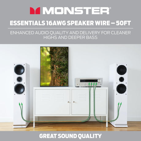 MONSTER AV 50' SPOOL 2C 16AWG CCA SPEAKER WIRE