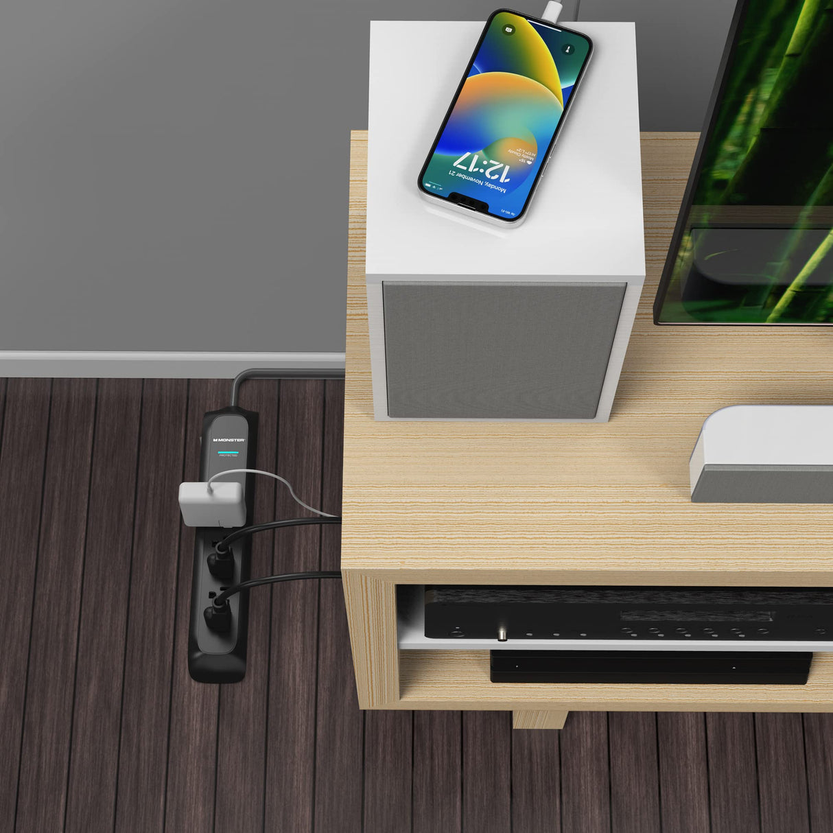 MONSTER POWER STRIP SURGE 6 AC 2 USB A BLACK