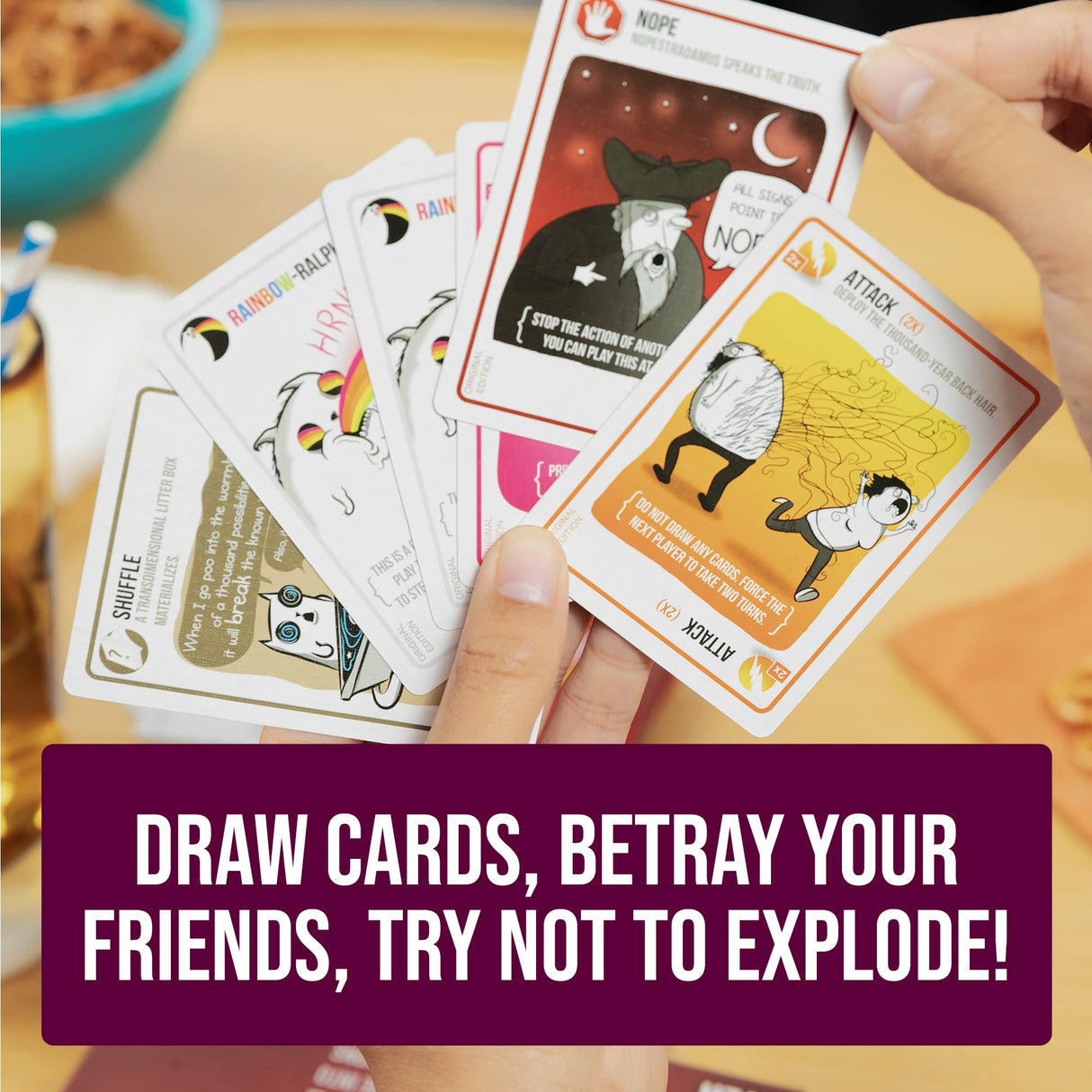 Exploding Kittens Party Pack - 2-10 Players - Ages 7+ - 15 Minutes to Play - Party Sized High Stakes Card Game - Party Game, Family Game Night, Kid and Adult Card Game