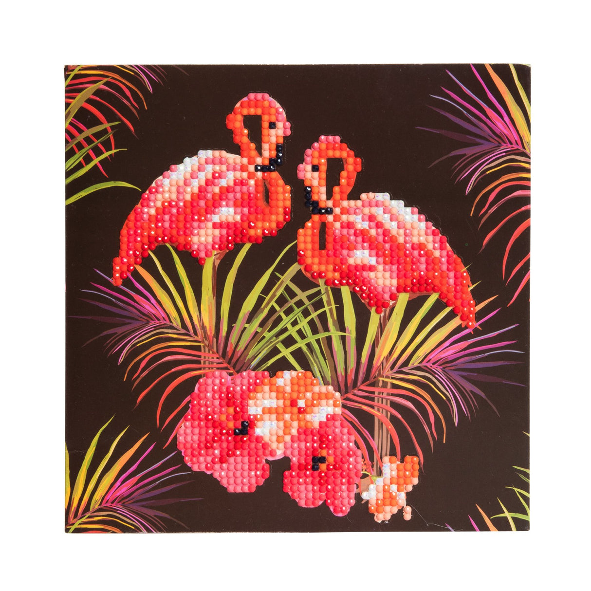 Crystal Art Diamond Painting Card Kit - Flamingos- Create Your Own 7"x7" Card Kit - for Ages 8 and up