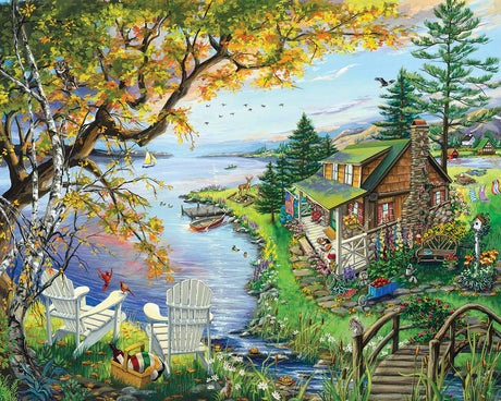 White Mountain Puzzles - By The Lake 1000 Piece Jigsaw Puzzle