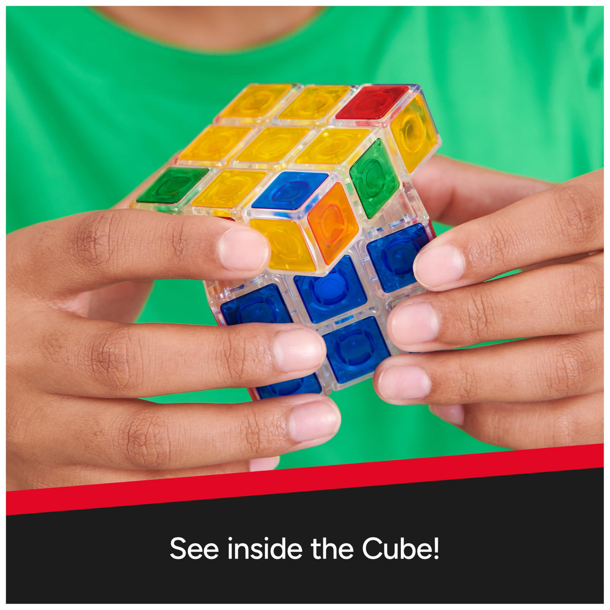 Rubik’s Cube, Crystal Cube, Transparent 3x3 Cube Color-Matching Brain Teaser Puzzle Game, Christmas Gifts for Kids, Stocking Stuffers, for Ages 8+