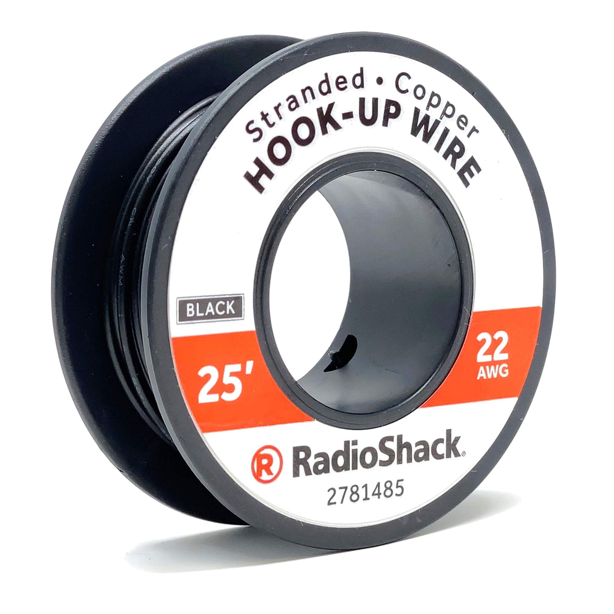 22 AWG STRANDED COPPER HOOK-UP WIRE - BLACK / 25'