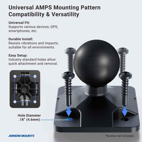 ARKON Mounts - Heavy Duty Drill Base Tablet Mount | Fits iPad and Samsung Tablets