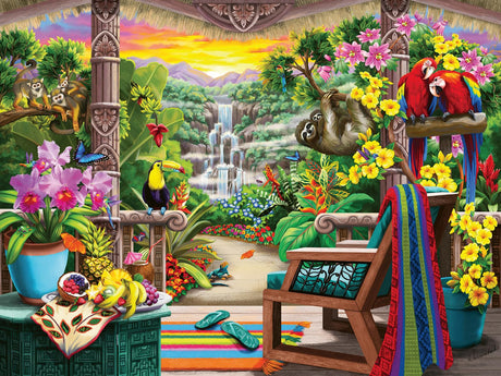 Ravensburger Tropical Retreat - 750 Piece Large Format Jigsaw Puzzle | Softclick Technology Vibrant, Glare-Free, and Age-Appropriate | FSC-Certified Materials