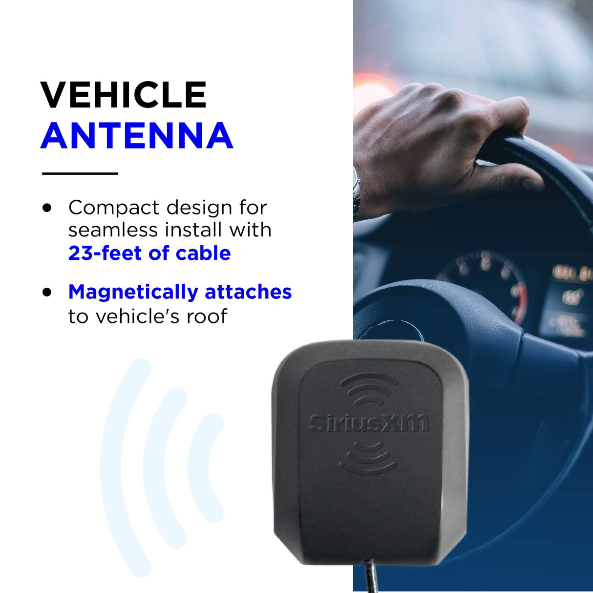 SiriusXM NGVA3 Magnetic Antenna Mount for Your Vehicle, Black