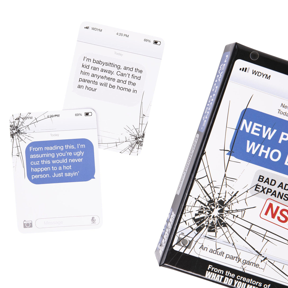 New Phone, Who Dis? Bad Advice NSFW Expansion Pack by Relatable, Designed to be Added to the New Phone, Who Dis? Core Game, A Funny Card Game for Adults, Includes 45 Inbox Cards and 135 Reply Cards