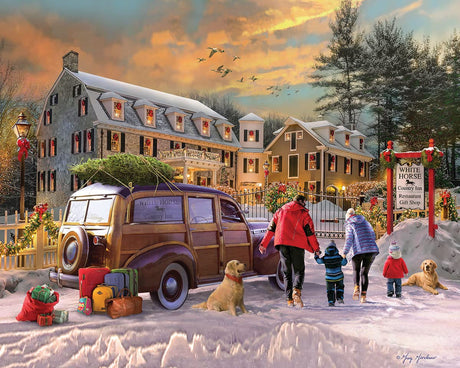 White Mountain Christmas Inn Winter Puzzles 1000 Pieces Theme Jigsaw Puzzle for Adults and Family