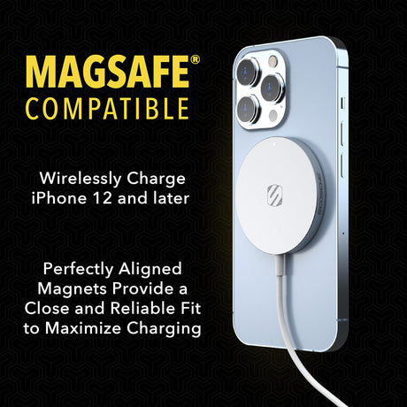 Scosche - Magsafe Compatible Magnetic Wireless Phone Charger - White