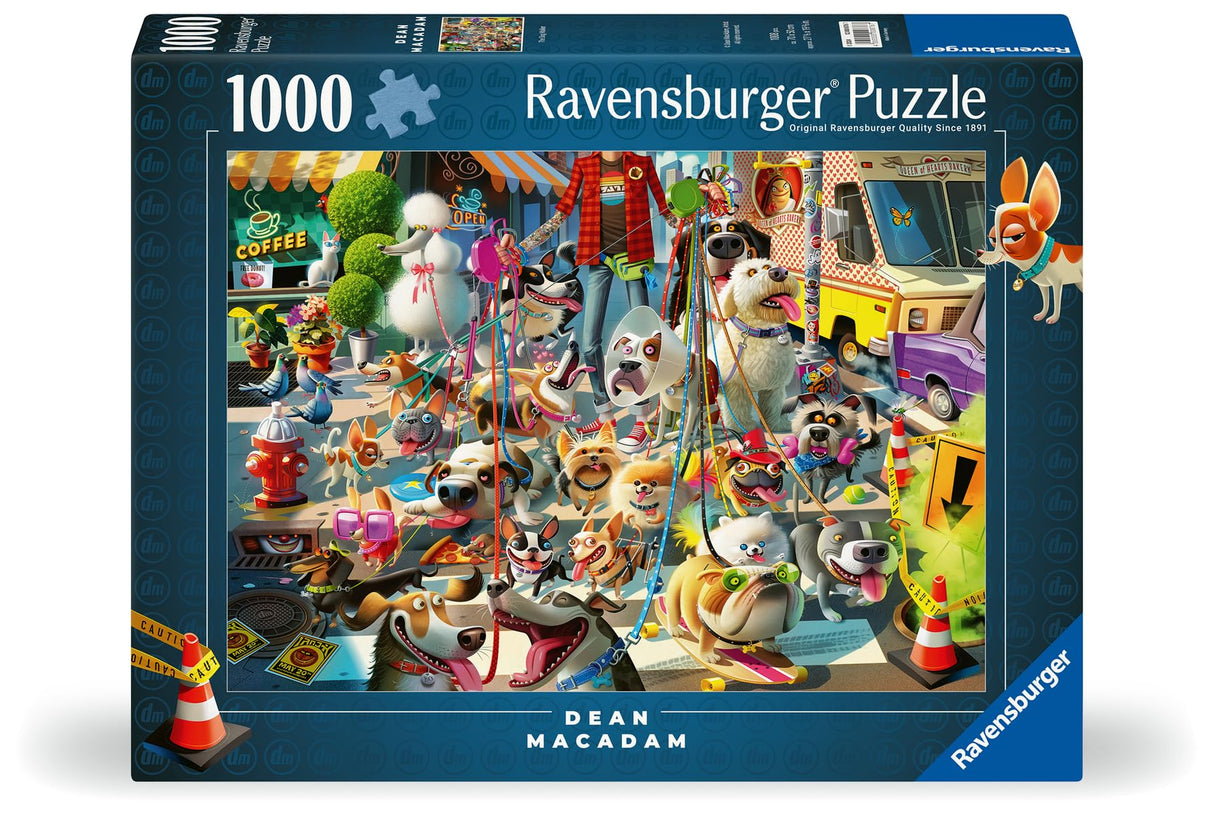 Ravensburger The Dog Walker Puzzle - 1000 Piece Jigsaw | Handcrafted in Germany | Perfect Interlocking Fit | Featuring Artwork by Dean Macadam