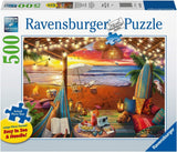 Ravensburger Cozy Cabana Puzzle - Tranquil 500-Piece Jigsaw | Unique Softclick Technology | Large Format | FSC-Certified Materials | Ideal Family Fun Activity