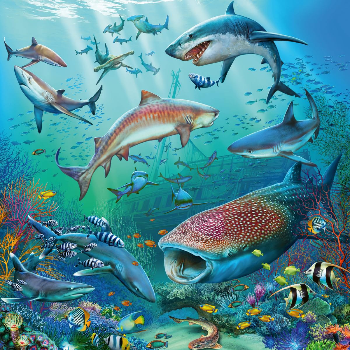 Ravensburger Ocean Life Puzzle Set | 3x49 Piece Jigsaw Puzzles for Kids | Screen-Free Activity | Boosts Concentration and Focus | Great Gift