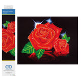 DIAMOND DOTZ ® - Red Rose Sparkle, Partial Drill, Round Dotz, Diamond Painting Kits Flowers, Diamond Art Kit for Adults, Diamond Art Kits for Adults, Diamond Art Flowers, 11"x14"