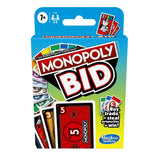 Monopoly Hasbro Gaming Bid Game,Quick-Playing Card Game for 4 Players,Game for Families and Kids Ages 7 and Up