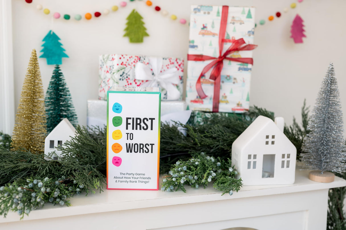 FIRST TO WORST Party Game - How do You and Your Friends and Family Rank Things? - for Kids, Adults, Families, Fun Parties and Board Games Night with Your Group. The Card Game of Polarizing Priorities