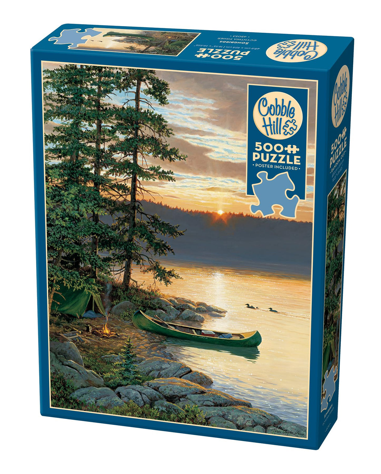 Cobble Hill 500 Piece Puzzle - Canoe Lake - Sample Poster Included