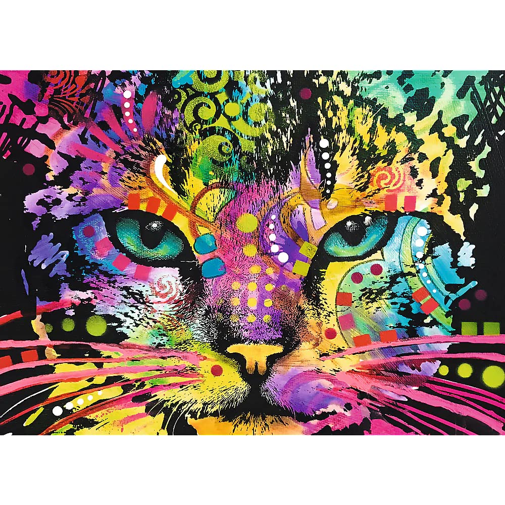 Trefl Colorful Cat 1000 Piece Jigsaw Puzzle Wood Craft 27"x19" Irregular Shapes, 100 Animal Puzzles, Modern Premium Puzzle, DIY, for Adults and Children from 12 Years Old