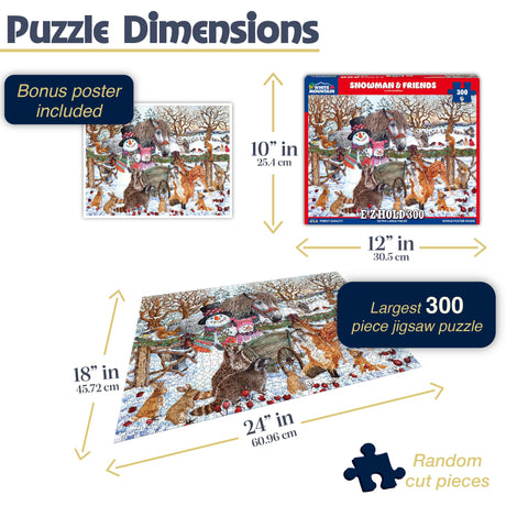 White Mountain Puzzles - Snowman & Friends Large - 300 Piece Jigsaw Puzzle - image 3
