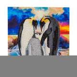 Crystal Art Diamond Painting Card Kit - Penguin Family- Create Your Own 7"x7" Card Kit - for Ages 8 and up