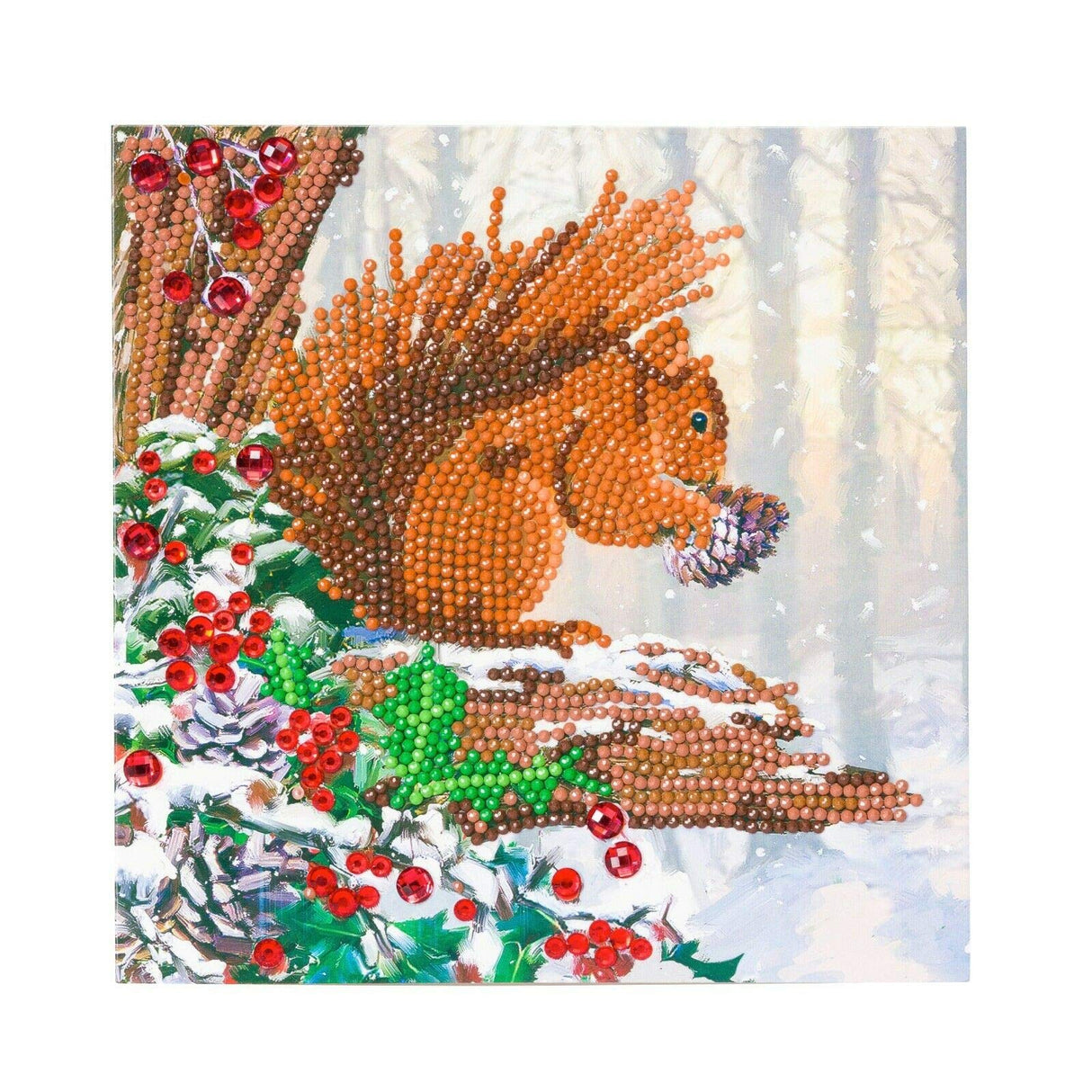 Crystal Art Wall Decoration, 18x18, Multicoloured Squirrel