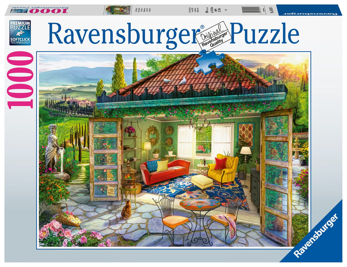 Ravensburger Tuscan Oasis - 1000 Piece Jigsaw Puzzle for Adults | Unique Softclick Technology | Vivid, Glare-Free Imagery | Renowned Brand | Ideal for Relaxation and Bonding