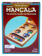 Pressman Mancala - Real Wood Folding Set, with Multicolor Stones by Pressman, 2 players