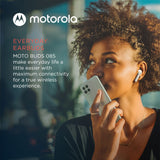 Motorola - Motobuds 085 In Ear True Wireless Bluetooth Earbuds - White