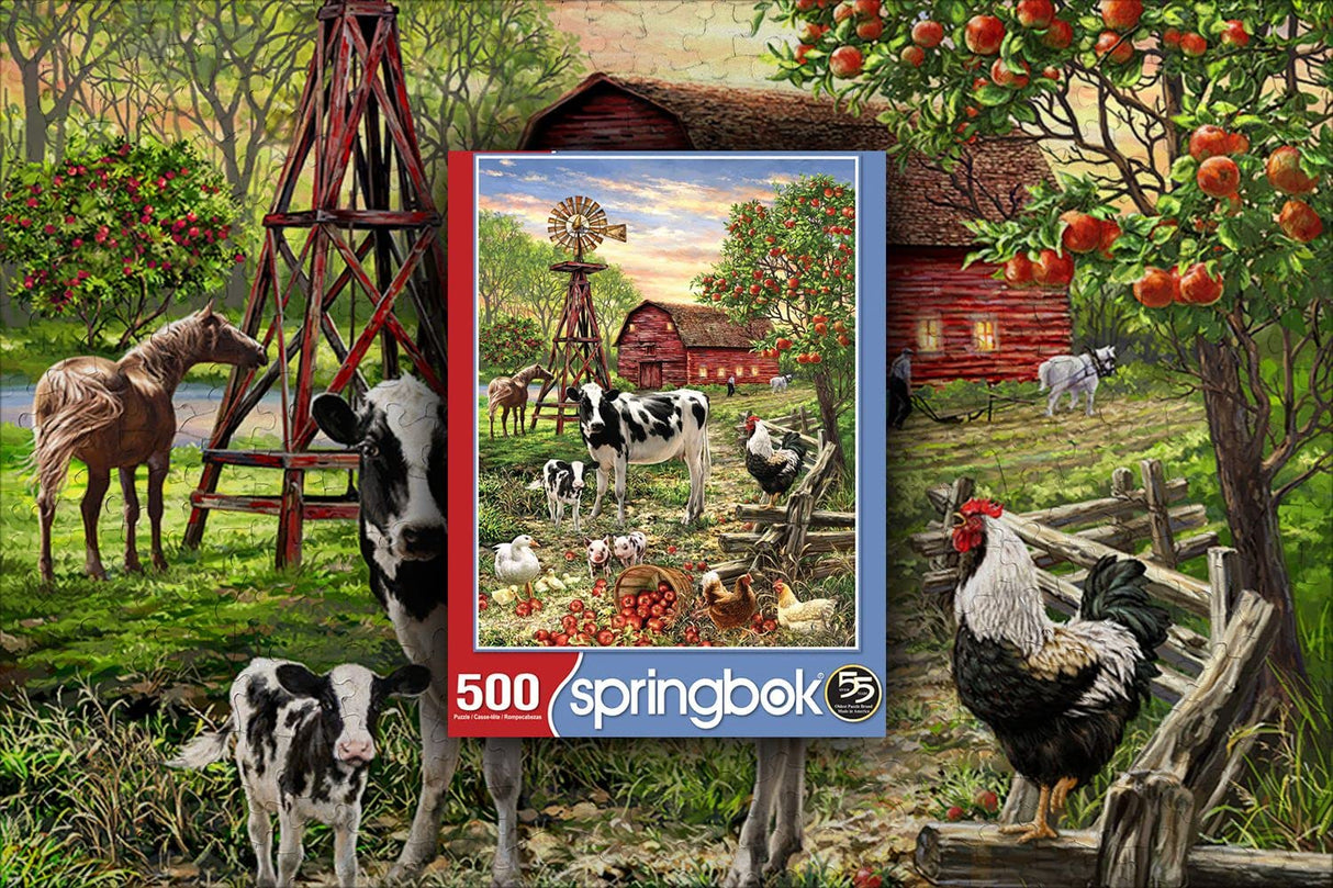 Springbok's 500 Piece Jigsaw Puzzle Barnyard Animals - Made in USA