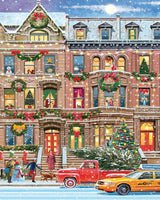 White Mountain Christmas in The City Winter Puzzles 1000 Pieces Jigsaw Puzzle for Adults Grandparents & Children