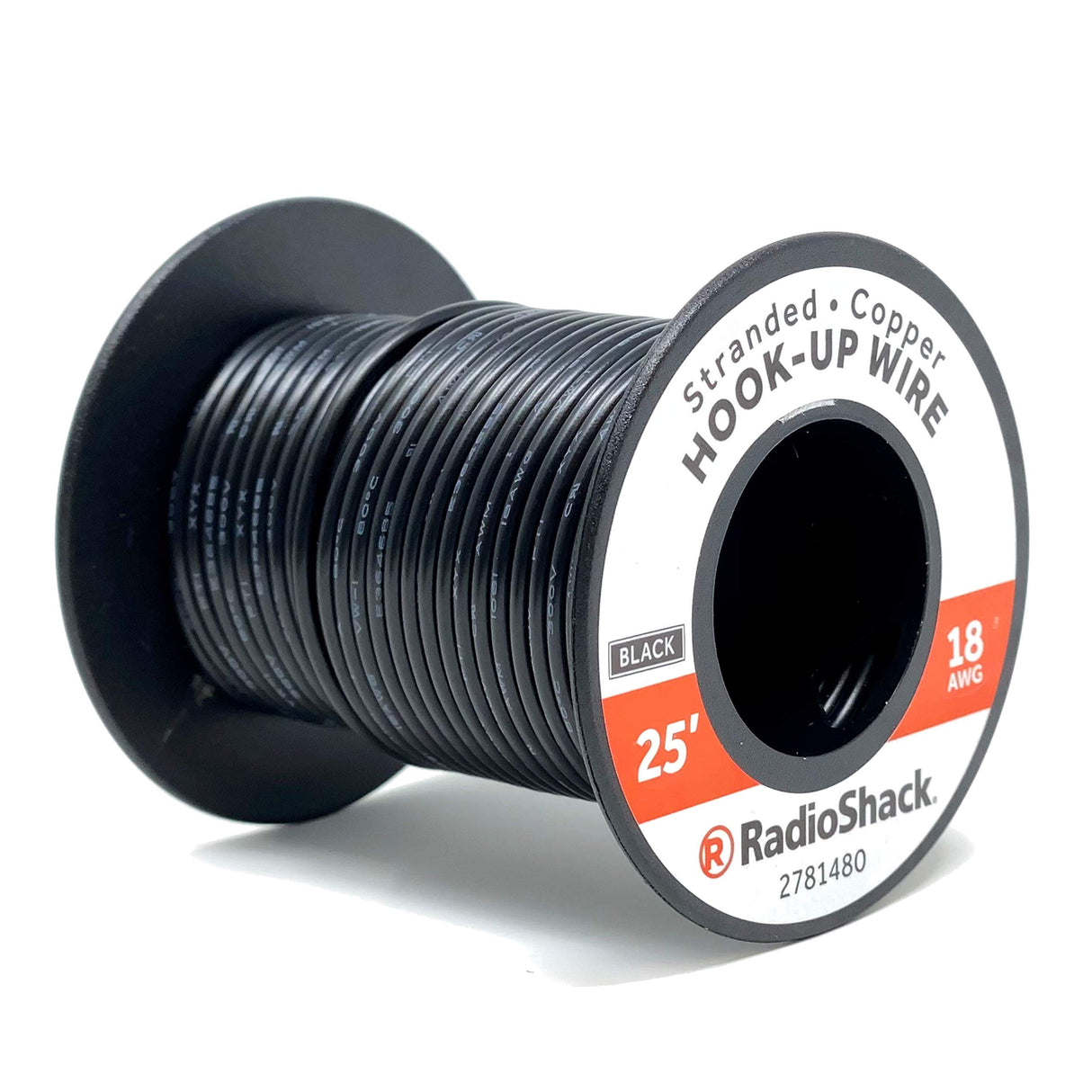 18 AWG STRANDED COPPER HOOK-UP WIRE - BLACK / 25'