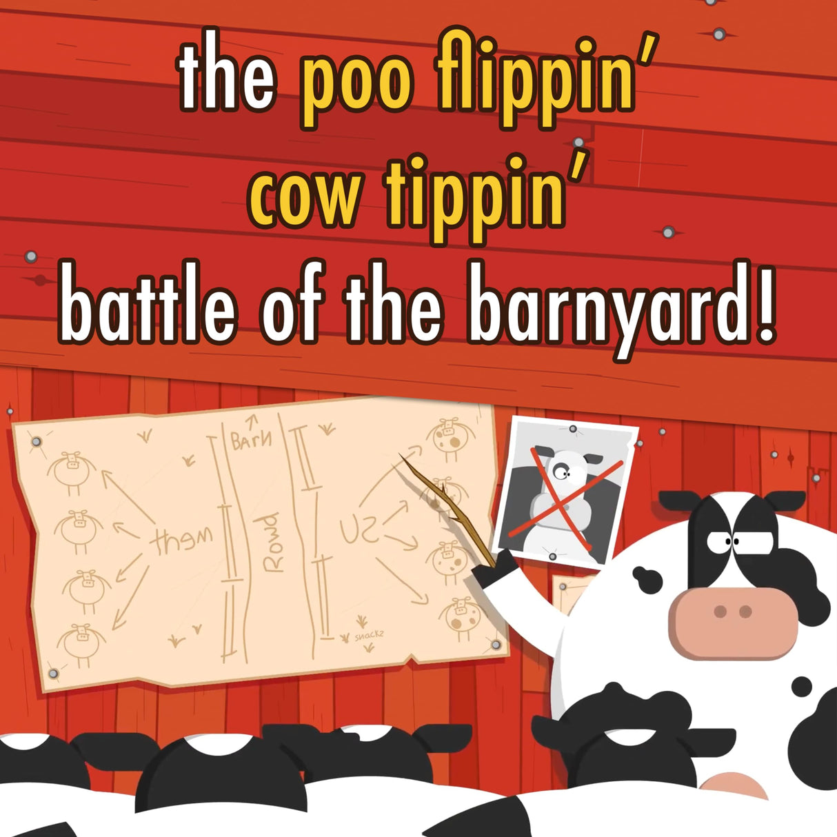 Cowpie Catapults, Launch Poo, Knock Over Cows, and Be The Last Moo Standing! Funny 2 Player Board Game for Kids & Family, Ages 6+