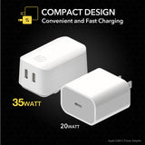 Scosche - Dual Port Usb C Power Delivery Wall Charger - White