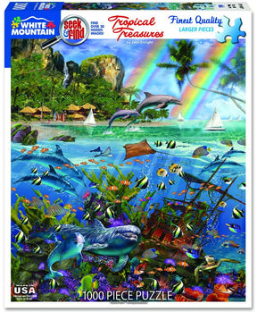 White Mountain Puzzles - Tropical Treasures Seek & Find - 1000 Piece Jigsaw Puzzle
