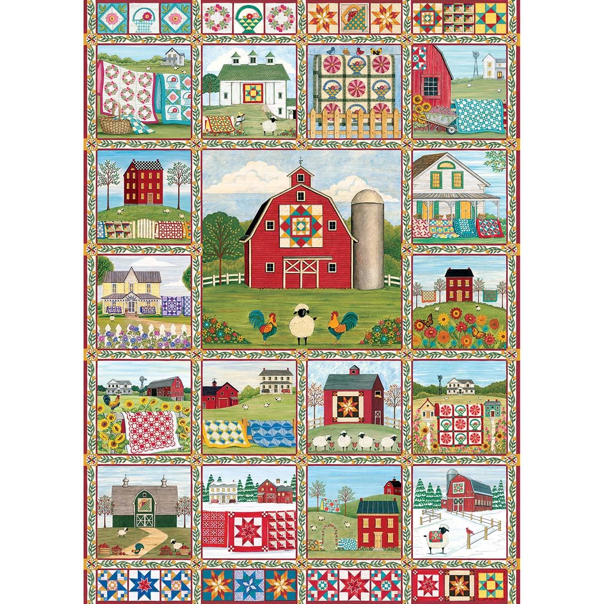 Cobble Hill 1000 Piece Puzzle - Quilt Country - Sample Poster Included