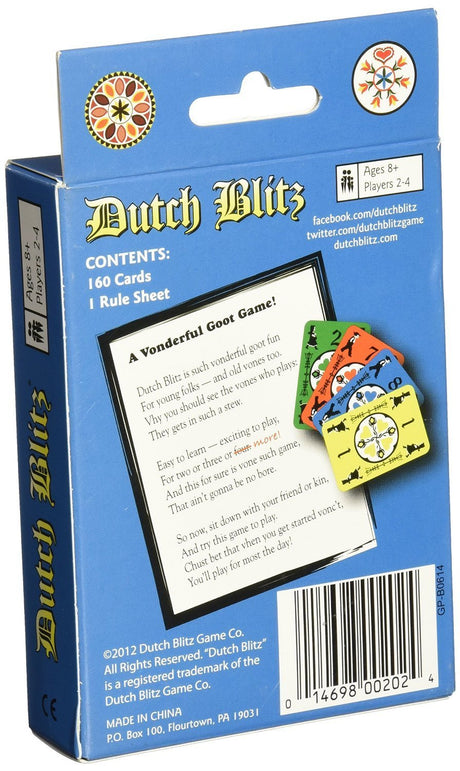 Dutch Blitz: Expansion Pack, Use Expansion Pack Alone or with Original Deck to Play with 2-4 Players, 4 New Card Colors, Fast Paced Fun for Everyone, for Ages 8 and Up