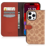 Coach - Folio Case For Apple Iphone 15 Pro Max - Signature C Tan