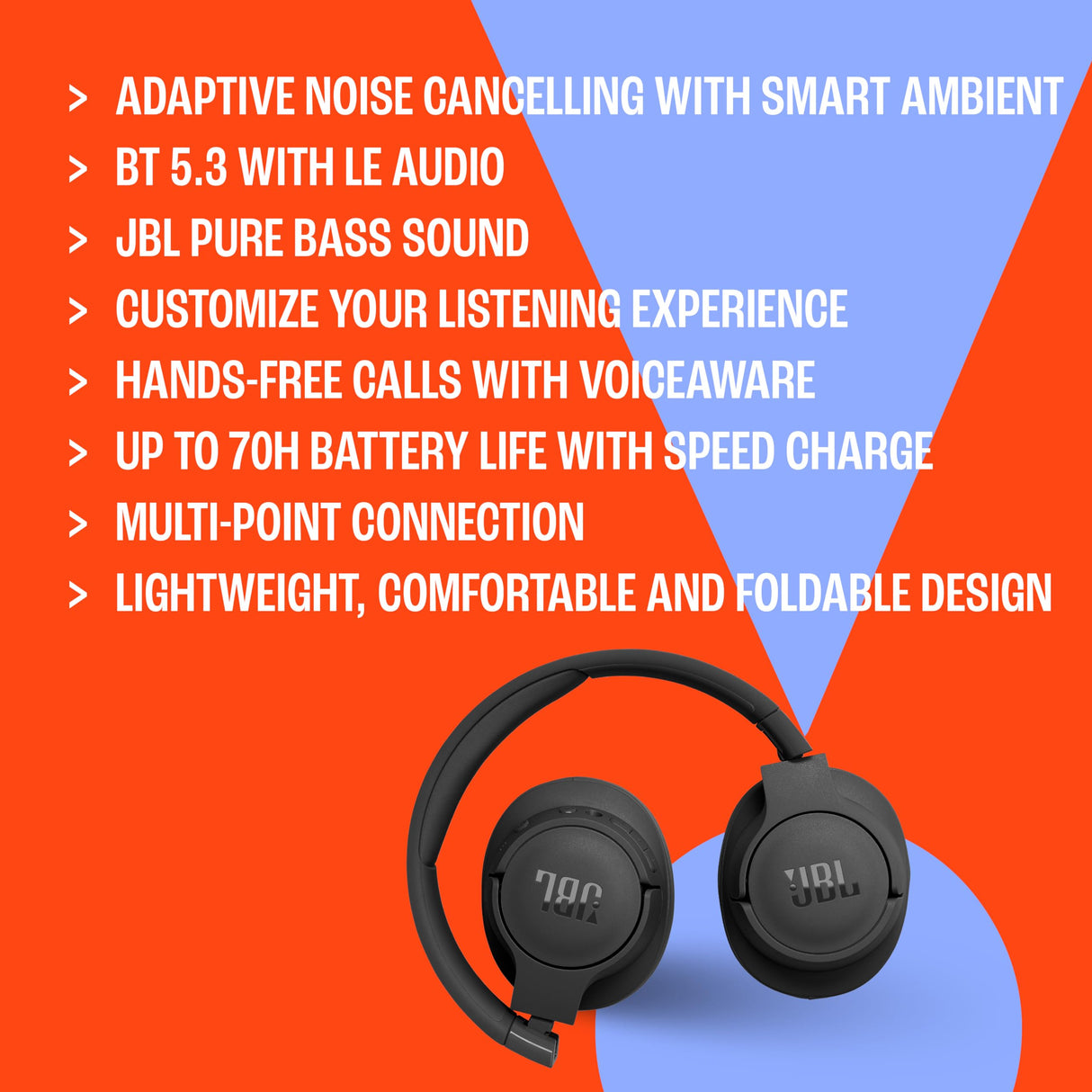 Jbl - Tune 770nc Wireless Over Ear Bluetooth Headphones - Black