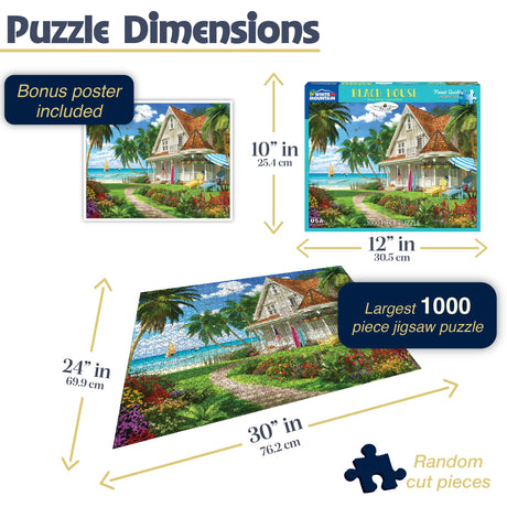 White Mountain Puzzles - Beach House - 1000 Piece Jigsaw Puzzle