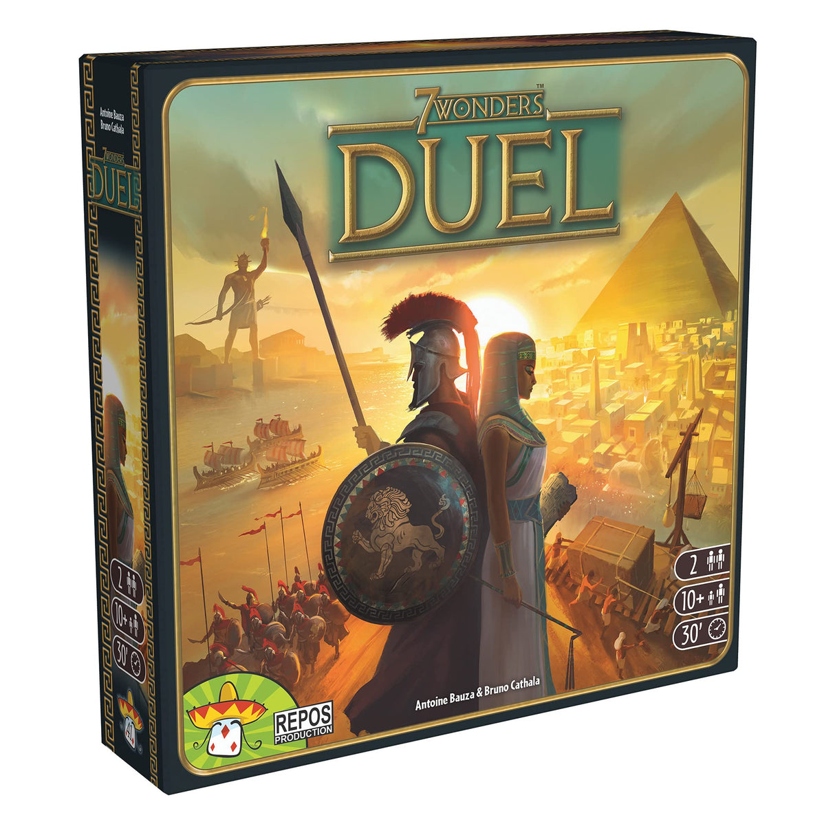 7 Wonders Duel Board Game BASE GAME - Intense Two-Player Battles in the Ancient World! Strategy Game for Kids and Adults, Ages 10+, 2 Players, 30 Minute Playtime, Made by Repos Production